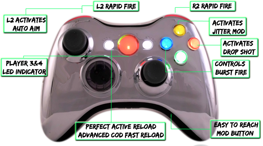 XCM Chrome Red Modded Controller