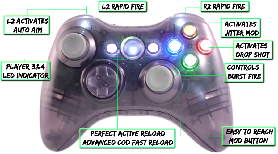 xbox 360 10 mode modded controller Smoke