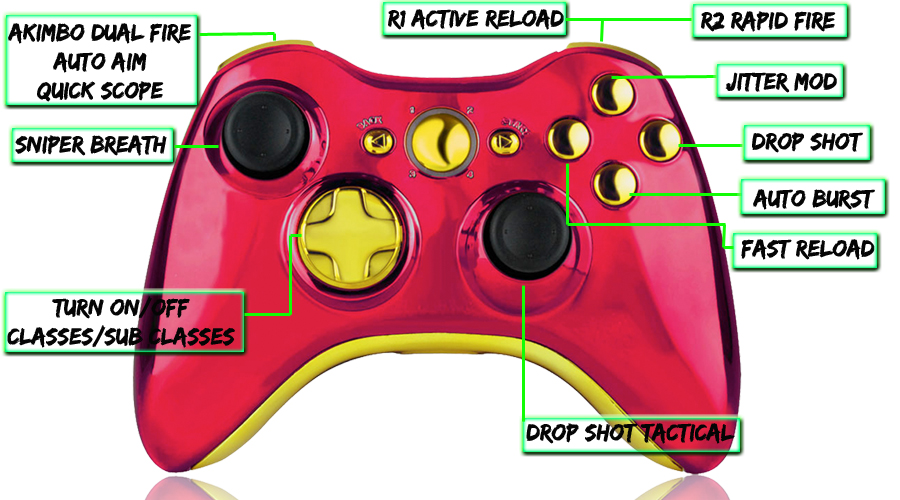 xbox 360 22 mode Raptorfire Iron Man modded controller